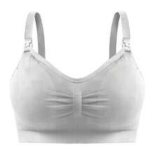 Set Of 2 Nursing Bras With Removable Postpartum Cups, Seamless Reinforced Fabric - Blanco y Negro - Ver 2