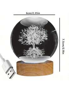 1pc Exquisite Dragon Crystal Ball Night Light, With USB Base, 8.0cm/5.99cm Crystal Ball Lamp, Decorative Gift Suitable For All - Multicolor - View 4