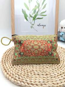 Retro Embroidered Zipper Wallet, Ladies' Gift Wallet, Coin Purse, Storage Bag, Convenient To Carry When Going Out/Girls' Makeup Bag, Multi-Functional Card Bag Wallet/Ladies' Cash Wallet, Long Coin Purse, Exquisite Pattern Coin Purse, Essential For Girls, Travel Essential, Valentine's Day, New Year Gift, Gift For Girls. ,Travel Essential Bag - Multicolor - View 5