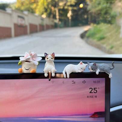 新款可爱猫咪汽车装饰，汽车配件，萌猫内饰，可爱猫咪汽车仪表盘屏幕装饰