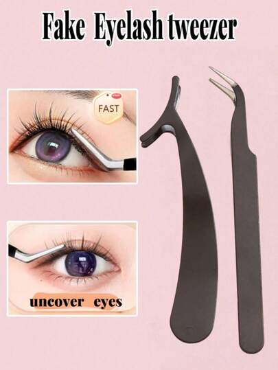 2pcs/Set False Eyelash Transplant Tweezers For Grafting, Black Straight Pointed Single Cluster False Eyelash Extension Tweezers, Stainless Steel Eyelash Clip, False Eye Black, Eyelash Clip, Eyebrow Tweezers, Makeup, Cheap, Room Decoration, Dresser, Travel, Bedroom, Makeup Accessories, Tweezers, Cheap Makeup, Makeup Tools, Cheap Things, Gifts, Female Gifts, Christmas Gifts