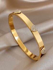 Bộ vòng tay bằng thép không gỉ mạ vàng 18K hình trái tim và mặt trăng sao thanh lịch, trang sức cao cấp dành cho nữ, thiết kế đính đá Zirconia và khoét rỗng, thích hợp cho Lễ tình nhân, tiệc tùng, dạ hội, hàng ngày, hẹn hò, lễ hội Mardi Gras, năm mới, đám cưới, đi biển, Giáng sinh, kỷ niệm, quà tặng thanh lịch cho mẹ, trang sức phong cách Boho, quà sinh nhật cho phù dâu. - Nhiều màu - Xem 6