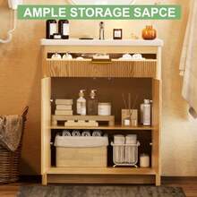 31" Bathroom Vanity And Sink CombosSmall Space Bathroom Storage With 2 Doors Single Sink Bathroom Vanities White 31"*18.5"*35.4" - 31.5"18.5"35.5" - View 3