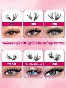 500/470/425/300 Pcs - 6 Pairs Eyelash Extension Set, Suitable For Beginners To Create Various Eye Makeup. The Set Includes False Eyelashes. Thick And Soft, Can Enlarge The Eyes, Easy To Use. Portable Segmented False Eyelash Box, Large Size Eyelash Album. Suitable For Daily Makeup, Cartoon Makeup, Etc. - D - Xem 7