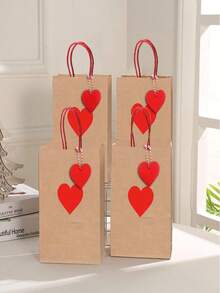 Bolsa de regalo del Día de San Valentín, bolsa de papel kraft con forma de corazón para empaquetar regalos de amor y cumpleaños, bolsa de mano para el Año Nuevo, el Día de la Madre, el Día de Acción de Gracias, decoraciones del Día de San Valentín, bolsa de compras, bolsa de fiesta, bolsa de regalo de boda, bolsa de mano hecha a mano, recuerdos de fiesta, (Tarjeta de corazón de amor con corazón redondo y patrón de olas, 2 estilos al azar, ¡por favor, tenga en cuenta si le molesta!) - Multicolor - Ver 8