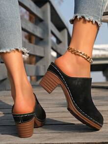 Sandalias de plataforma para mujer, nuevas para el verano 2026, sandalias de talla grande con diseño calado - Negro - Ver 3