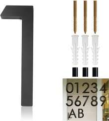 Numeros para Casa Exterior de 15,24 cm 6 inches, 3D Acrílic Números Residenciales, con Kit de Uñas, Fácil de instalar, Para Interior, Casa, Departamentos, Oficinas, Negro - Negro-1 - Ver 8