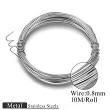 10m/Bundle Stainless Steel Solid Wire Coil, Suitable For DIY Beadwork, Necklaces, Bracelets, And Jewelry Making For Daily Wear - Silver - View 7