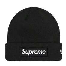Supreme Box Logo Beanie (BOGO) | Authentic Unisex Knitted Acrylic Headwear | Essential Streetwear Cold Weather Accessory - Black - View 3