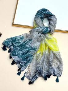 1pc Women's Fashion Silk Scarf, Simple & Elegant Style Shawl, New Breathable Tassel Wrap, Large Long Scarf For Outdoor, Beach, Versatile Head Wrap - Multicolor - View 3