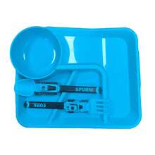 3件套儿童餐具套装，幼儿餐具勺子和叉子，儿童独立进食分隔餐盘，积木造型餐具套装，儿童耐用易清洗餐具套装，家用厨房喂食勺，餐盘，学校午餐餐具，可爱卡通勺子（黄色/蓝色/橙色） - 彩色 - 查看 10