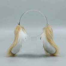 Cute Rabbit Ears Headband Long Furry Dog Ears Animal Cosplay Headband (D Tan) - Time - View 3