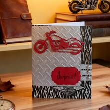 创意摩托车金属切割模具，DIY剪贴簿相册和压花模板，贺卡制作工具，卡片纸切割工艺品，礼品卡制作模板模切。