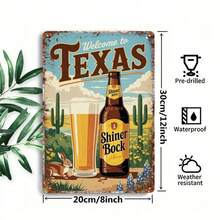 Vintage Texas Shiner Bock Beer Motorcycle Metal Sign, Retro 8x12 Inch Tin Wall Decor For Man Cave Garage Bar Home - 彩色 - 查看 8