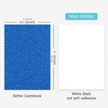 30 Sheets Blue Glitter Cardstock 8.5 X 11 Inches, 230gsm Premium Sparkling Card Stock Paper For Card MaFKing DIY Wedding Birthday Craft Party Decoration Schoolsss Student Supplies (Blue) - 藍色 - 查看 3