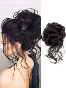 Elegant Women's Synthetic Curly Donut Hair Extension - Easy-To-Style For Daily Wear & Christmas Parties(Hair Color: Natural Black, Light Brown, Dark Brown, Brown-Black)