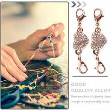 4 Piezas Extensor De Joyera Para Collar, Pulsera Y Tobillera, Broche De AleaciN Con DiseO De CorazN, FCil De Ajustar Y Desmontar, DecoraciN Para ReparaciN De Joyas - Rosa de oro - Ver 8