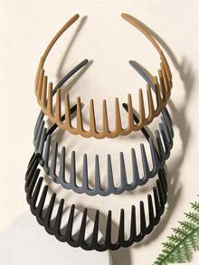 1/3 Stücke modische mattierte gekräuselte Haarreif mit hoher Krone, unsichtbarer nach hinten gekämmter Haarstil Haarclip, unisex Haarreif für Hochsteckfrisuren, Spliss Haarschnitt, geeignet als Geschenk für Freundin, modisch für den täglichen Gebrauch, Zuhause, Hautpflege Haarreif, ganzjährig tragbar, Valentinstag, Karnevals Geschenk - Verschiedenfarbig - Übersicht 1