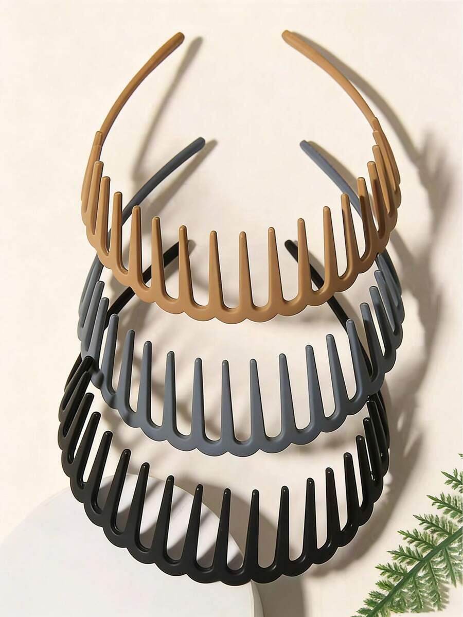 1/3 Stücke modische mattierte gekräuselte Haarreif mit hoher Krone, unsichtbarer nach hinten gekämmter Haarstil Haarclip, unisex Haarreif für Hochsteckfrisuren, Spliss Haarschnitt, geeignet als Geschenk für Freundin, modisch für den täglichen Gebrauch, Zuhause, Hautpflege Haarreif, ganzjährig tragbar, Valentinstag, Karnevals Geschenk - Verschiedenfarbig - Übersicht 1