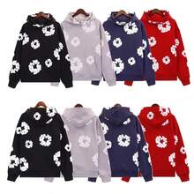 Y2K Style Bubble Print Hoodie, Long Sleeve Fashion Sweatshirt, Couple Matching Design - Đỏ - Xem 2