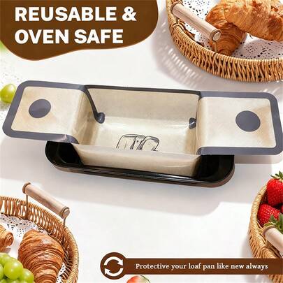 2pcs 9x5 Inch Bread Baking Mat - Thick Non-Stick Silicone Baking Liners, Material, Reusable For Home And Commercial Ovens, Easy To Clean