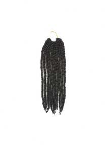 Pre-Twisted Crochet Braided Wig, Soft Real Human Hair, Spring Twist Braided Wig Extensions, For Women, Natural Black