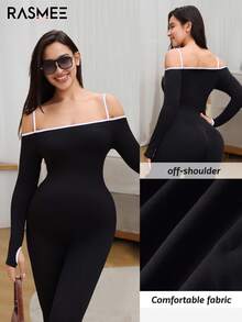 一件式孕妇连体衣，白色细肩带撞色设计，高弹力运动连体衣，无缝针织技术，全天舒适贴身，弹力面料包裹腹部，适合瑜伽/旅行/休闲/健身