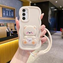 1 pieza Soporte de teléfono con oso de peluche y cordón, Funda de teléfono de color pastel. Nueva funda de teléfono con lazo talla grande vendida, compatible con Samsung Galaxy S25, S24, S24 Plus/S24+, S24 Ultra, S24 FE, S20, S21, S22, S23, y 17, 11/11 Pro/11 Pro Max, 12/12 Pro/12 Pro Max, 13/13 Pro/13 Pro Max, 14/14 Pro/14 Pro Max, 15/15 Pro/15 Pro Max, 16/16 Pro/16 Pro Max, Funda de teléfono de silicona a prueba de golpes. - Blanco - Ver 4