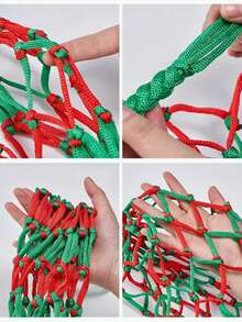 1pc Thick Nylon Woven Large Capacity Tote Bag, Multi-Functional Basketball/Football/Volleyball Net Storage Bag