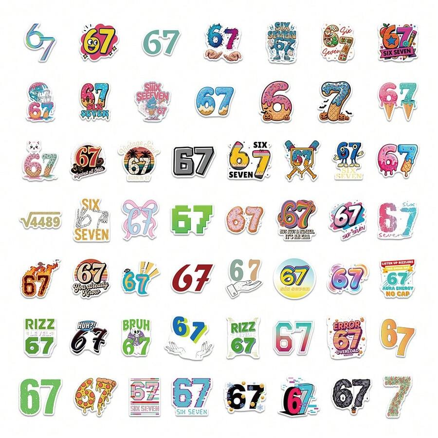 1 Stes 49 Pcs Internet Slang & 67 Pcs Cartoon Doodle Stickers - Personalized Decals For Suitcases & Laptops