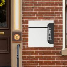Wall Mounted Mailbox With Keys, Black & White Modern Outdoor Mail Box, Large Capacity 14x14x4 In, Modern Outdoor Mailbox, Wall Mounted Mail Box With Lock And 2 Keys, Black Or White Large Capacity Mailbox, Galvanized Steel For Porch,  Anti-Theft Lock, Rust Resistant Steel, Easy To Install, Weather Resistant - Black and White - View 1