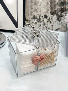 Cosmetic Swab Storage Box With Cover, 1pc Clear Makeup Organizer, Dust-Proof Storage Case, Desk Organizer Fits Makeup Sponge, Lipstick, Hair Clips, For Dresser, Countertop, Office,Room,Home,Bedroom,Bathroom,House,Pink Room,Living Room Decor,Travel Stuff,Gift Bag,Gifts For Mom,Dad,Men,Friends,Teacher,Birthday,Wedding,Desk,Shelves,Accessories,Gift Boxes,Funny Gift,Storage Bag,Room Decor, Bags,Makeup Bag,Vanity,Travel,Make Up Bag,Travel Essentials,Organizer,Storage,Travel Essential,Makeup Organizer,Makeup Bags,Make Up Organizer,Toiletry Bag,Desk Organiser,Cosmetic Bag,Makeup Pouch,Make Up Organize,Vanity Accessories,Make Up Pouch,Make Up Bags,Jewellery Box,Pouch,Makeup Brush Holder,Brush Holder,Perfume Organiser,Pouch Bag,Gifts For Women,Christmas Gifts,Gift Ideas For Women,Room Decor - Clear - View 3