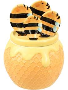 4 cucharas de porcelana con bases en forma de pastel de crema de fresa - Abeja - Ver 10