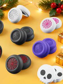 2 chiếc nắp silicon cho cần điều khiển, tương thích với tay cầm PlayStation 4/PlayStation 5/Switch Pro, phụ kiện chơi game - Nắp cần điều khiển, nắp cần điều khiển tay cầm PlayStation 5, nắp cần điều khiển tay cầm PlayStation 4/PlayStation 5 hiệu suất cao, họa tiết mạng nhện, họa tiết màu tím, họa tiết quả bóng đá. - Nhiều màu - Xem 3