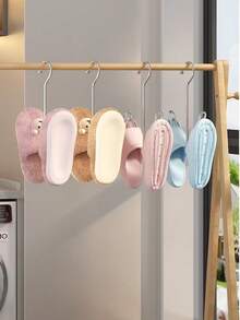 2 piezas/4 piezas Estante para zapatos de acero inoxidable, organizador de zapatos de metal, estante para secar zapatos - Plateado - Ver 2