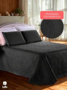 Colcha Cobre Leito 3 Peças Casal/Queen/King Size Solteiro 2 Peças Kit Fronha MELHOR CUSTO BENEFÍCIO - Preto - Visão 2