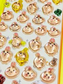 3D卡通可爱泡泡贴纸，手工制作高品质创意贴纸，适用于装饰手机、平板电脑，动态贴纸（颜色随机） - 彩色 - 查看 2