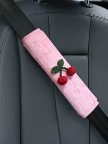 Car Seat Belt Cushion Shoulder Protection Cherry Decoration Car Anti Pinch Safety Belt Protection Soft And Comfortable
