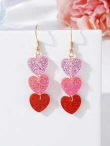 1 Pair Of Fashionable Acrylic Love Lady Earrings Valentine's Day Earrings Are A Cheap And BeautifulGift,Mom,Mother,Mother's Day,Gift - 彩色 - 查看 10