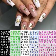 TendenciaStiker Uñas 12 Plantillas Letras Goticas Números AbecedarioCalidad premium - 1 - Ver 3