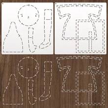 2张刺绣模板，适用于娃娃和毛绒玩具制作，25x25厘米可重复使用绘画模板，适用于娃娃制作、绘画、手工艺、毛绒玩具制作、家居装饰、生日/圣诞礼物 - 兼容画布、布料、纸张 - 易于清洁和存放，工艺工具，多种图案设计，节日礼物，创意模板，高品质模板，艺术工具，手工艺爱好者，工艺项目辅助工具，纺织艺术参考，娃娃绘画模板，节日主题图案，创意设计指南，易于清洁的表面 - 娃娃和玩偶製作模板 - 查看 2