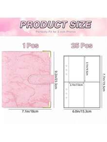 1 Set High-Quality Multifunctional A5 Photo Card Album, Fashionable Minimalist Album Design, Compact & Durable Organizer, PU Leather Loose-Leaf Cover, For Daily Planning, Note-Taking, Office Supplies, Ticket & Card Collection - Multicolor - View 10