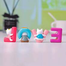4件套情人节爱心猫咪摆件，小猫字母装饰，适合家居、办公桌、书架摆放，是情人节、生日、母亲节礼物和家居装饰的理想之选。 - 彩色 - 查看 7