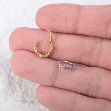 1件装 Huggie Cross 小号耳环，女士不锈钢朋克风耳环，耳骨、耳屏、耳廓、耳廓穿孔饰品 - 彩色 - 查看 12