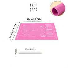 2件套烘焙垫和擀面杖套装，包含不粘浮点纹理塑料擀面杖和EVA烘焙垫 - 家用厨房必备烘焙工具，适用于制作饺子、披萨、糕点、面包、面条、饼干等。多功能厨房工具，厨房配件，面团擀面杖，优质擀面杖，揉面工具，厨房烘焙工具 - - - 查看 12