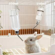 1pc 180/350ml Stainless Steel Sphere Hanging Water Bottle, Pet Automatic Waterer, Leak-Proof Quiet Drinking Bowl, Suitable For Hamsters, Rabbits, Cats, Dogs, Cage-Mounted Portable Pet Supplies - Transparent - View 4