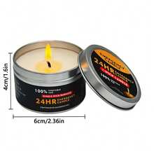 4pcs Smokeless Windproof Emergency Candles, 80g Per Candle, Natural Soy Wax, Metal Container Packaging, Suitable For Indoor And Outdoor Use, Great For Outdoor Parties, Hiking, Camping, Emergency Lighting