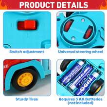 Fire Truck For Children Aged 3-5, Light-Up Sensory Car Toy, LED Transparent Crash Car With Rotating Gears, Cool Lights And Music, Birthday Gift For Boys And Girls. - Xe cứu hỏa Gear - Xem 5