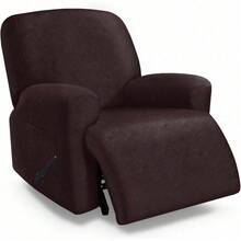 Trugenix-Recliner Sofa Covers - Leather Like Recliner Sofa Covers 3 Seater Recliner Couch Covers For 3 Cushion Couch 8 Pieces Washable Stretch Reclining Sofa Slipcovers (Brown)-GP - 01-巧克力 - 查看 8
