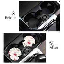 2pcs Car Cup Coaster, Stylish Fast-Drying Non-Slip Car Cup Mat - A - View 7